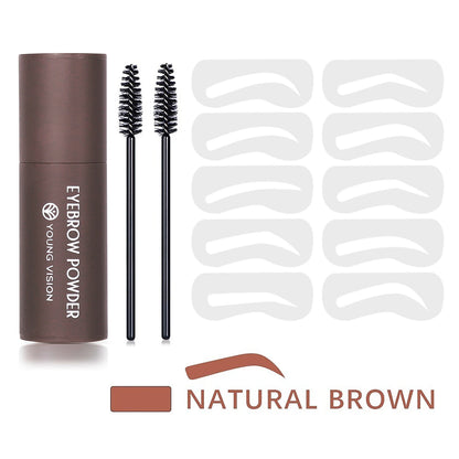 Eyebrow Stamp Stencil Kit – Waterproof Brow Makeup with 10 Stencils