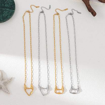 18K Gold Plated Carabiner Chain Necklace – Unisex Link Jewelry