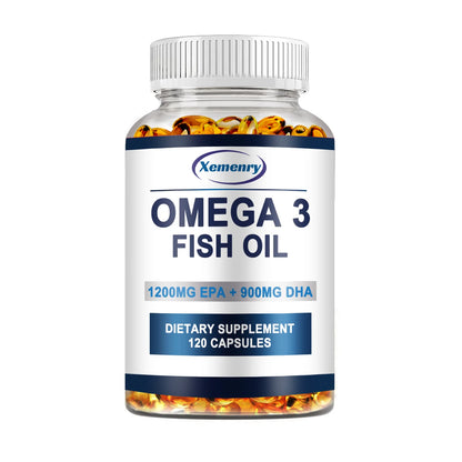 Omega-3 Fish Oil 120 Capsules – Brain, Heart & Skin Health Support