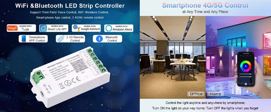 COB LED Strip Light – High Density 320/480 LEDs/m, 16.4ft Tape
