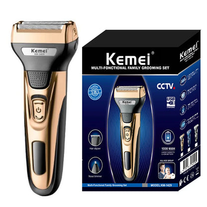 Kemei 3-in-1 Electric Shaver Kit – Beard, Nose & Hair Trimmer
