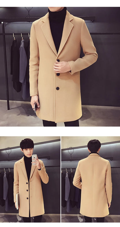 Cartmela 2024 Wool-Blend Long Coat for Men