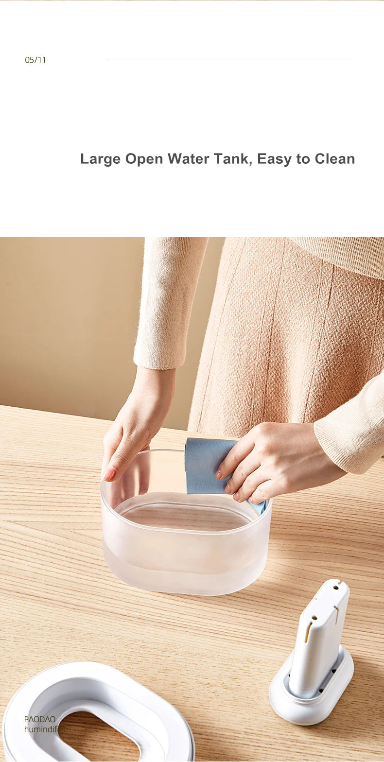 1L Double Nozzle LED Air Humidifier – Rechargeable Ultrasonic Diffuser