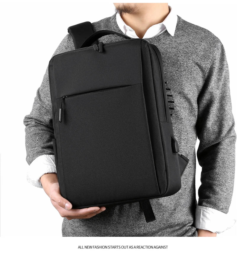 15.6" Waterproof Nylon Laptop Backpack with USB Charging Port
