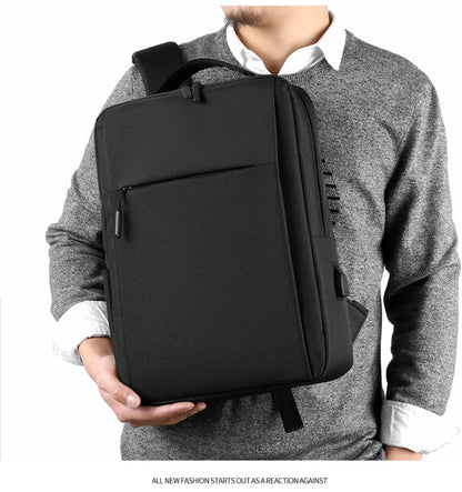 15.6" Waterproof Nylon Laptop Backpack with USB Charging Port
