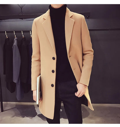 Cartmela 2024 Wool-Blend Long Coat for Men