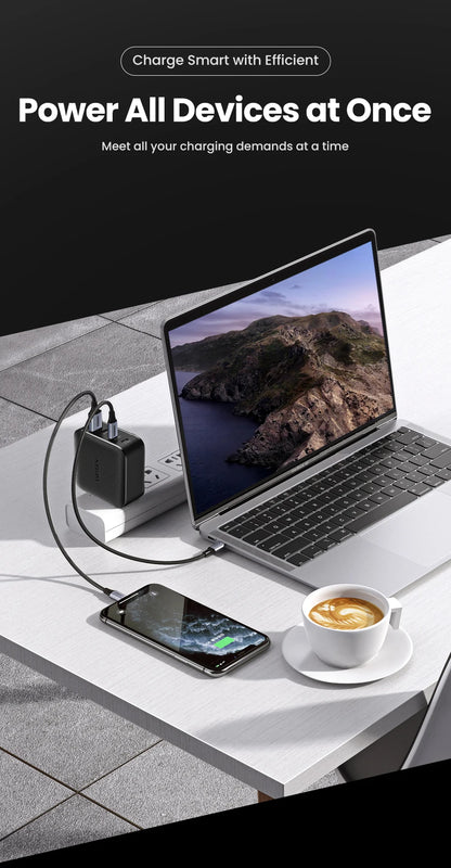 65W GaN USB-C Charger – Quick Charge 4.0 PD Fast Charger for Phones & Laptops