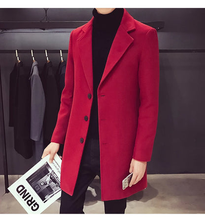 Cartmela 2024 Wool-Blend Long Coat for Men