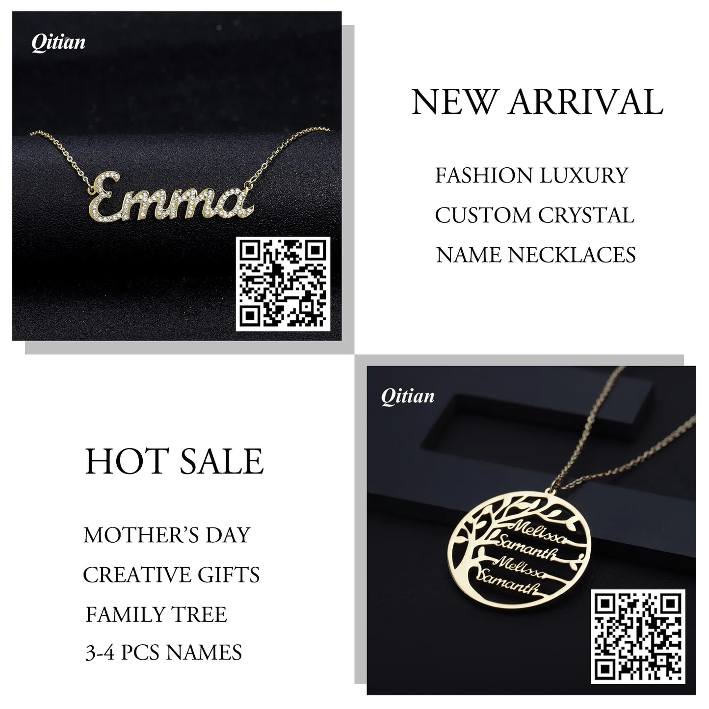 Custom Engraved 3D Name Bar Necklace – Stainless Steel Jewelry