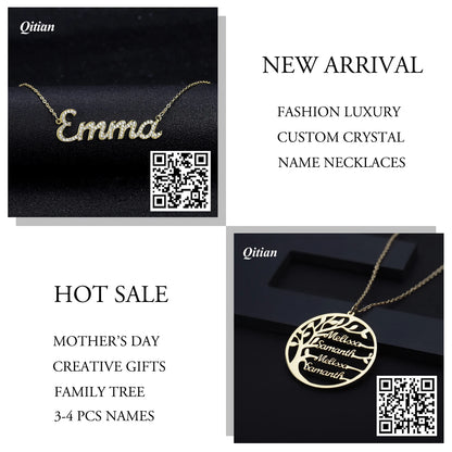 Custom Engraved 3D Name Bar Necklace – Stainless Steel Jewelry