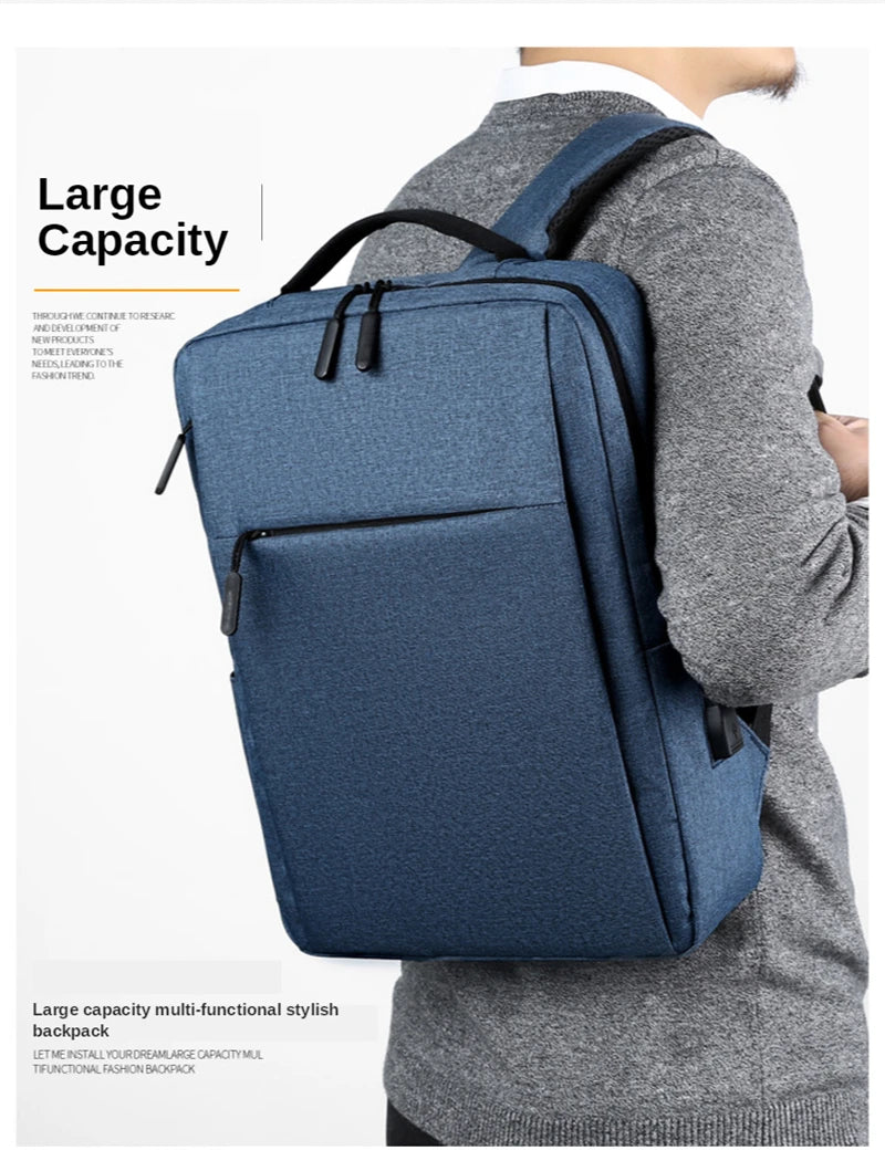 15.6" Waterproof Nylon Laptop Backpack with USB Charging Port