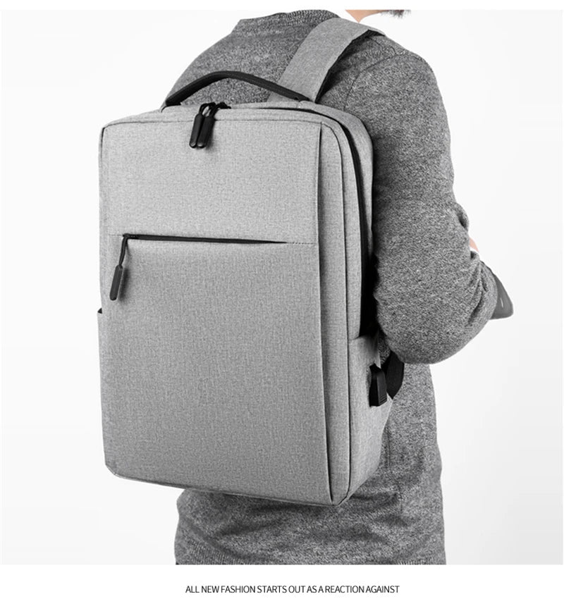15.6" Waterproof Nylon Laptop Backpack with USB Charging Port