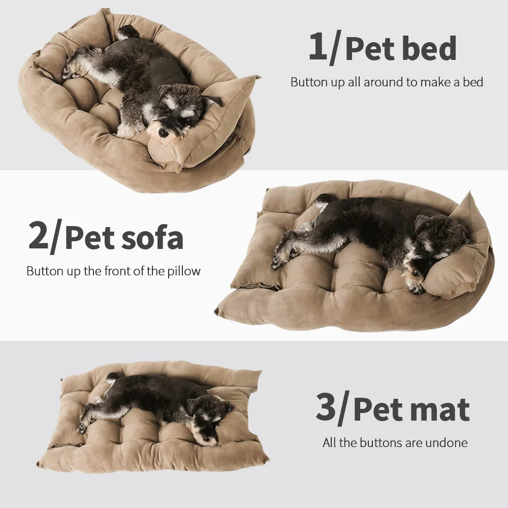 Multifunction 3-in-1 Dog Bed Mat – Soft Winter Sofa Nest for Dogs & Cats