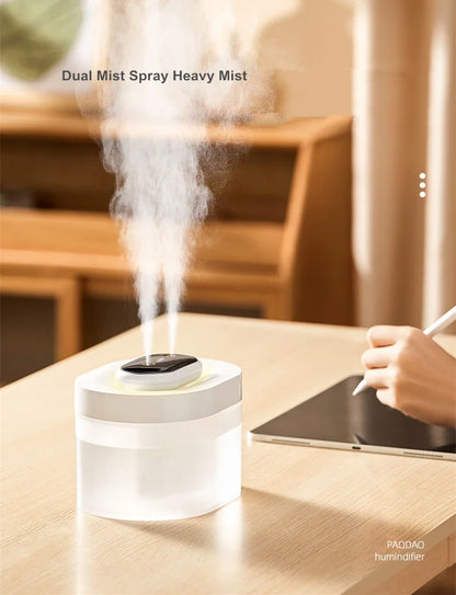 1L Double Nozzle LED Air Humidifier – Rechargeable Ultrasonic Diffuser