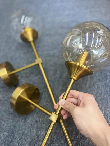 Modern Glass Wall Lamp – Golden Round Nordic Sconce Light