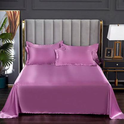 Summer Ice Cool Satin Smooth Flat Bed Sheet – Double Bedding