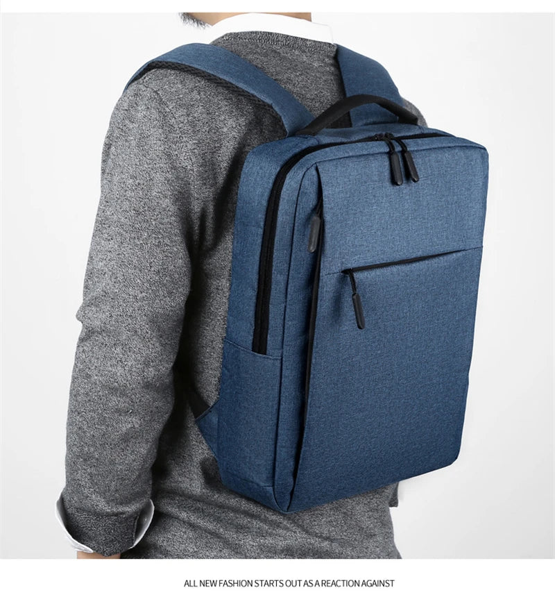 15.6" Waterproof Nylon Laptop Backpack with USB Charging Port