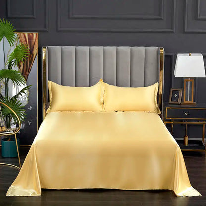 Summer Ice Cool Satin Smooth Flat Bed Sheet – Double Bedding
