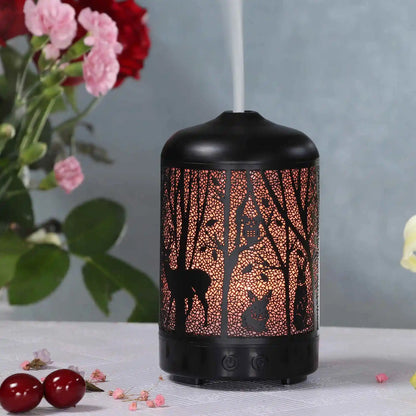 100ml Ultrasonic Aroma Diffuser – Metal Design & 7-Color LED