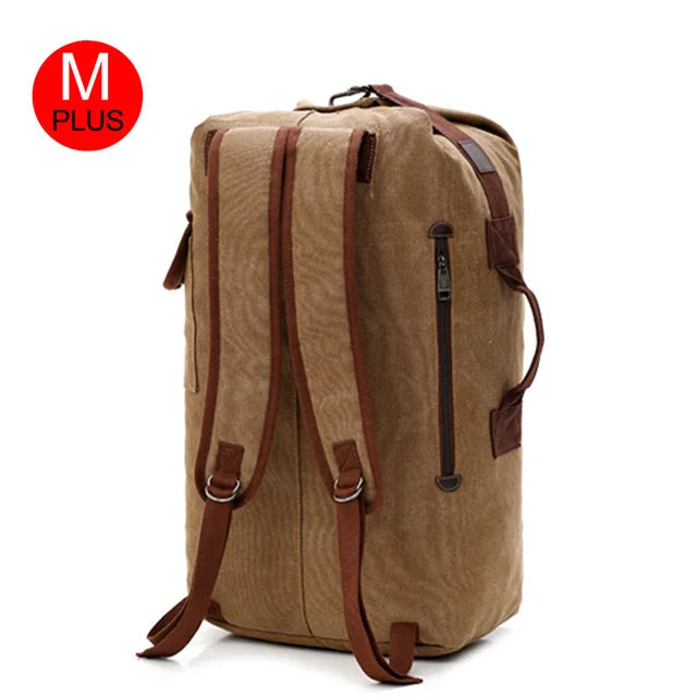 Large Men’s Canvas Travel Backpack – Mountaineering Army Shoulder Bag