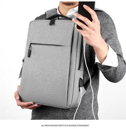 15.6" Waterproof Nylon Laptop Backpack with USB Charging Port