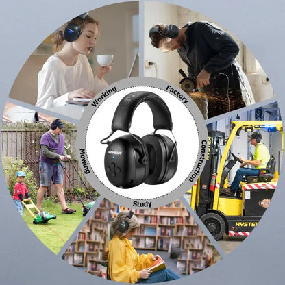 Bluetooth 5.0 Earmuffs – Noise Reduction Safety Headphones