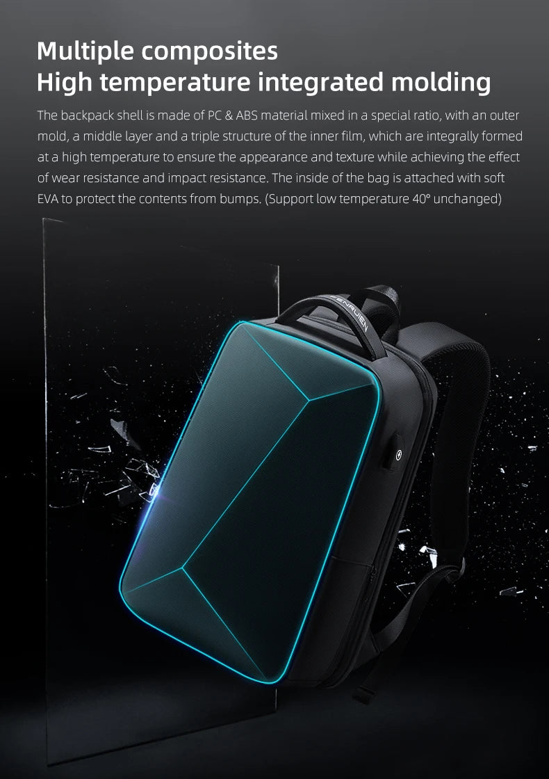 Cartmela Fenruien Laptop Backpack | Waterproof Travel Bag with USB Charging