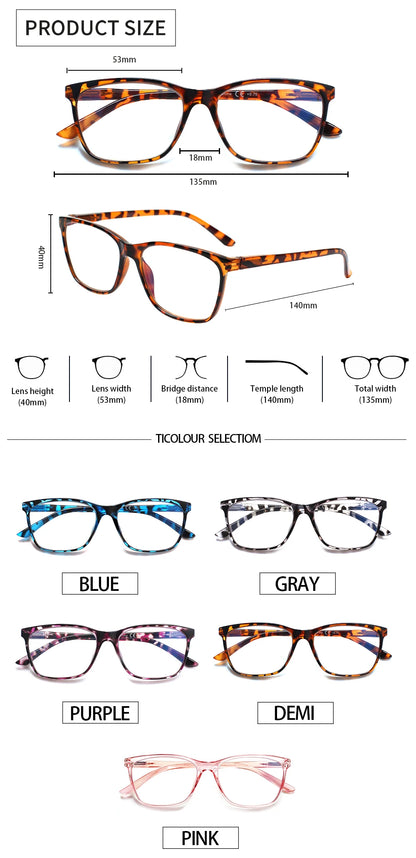 Blue Light Blocking Reading Glasses – Spring Hinges +2.0 to +3.0