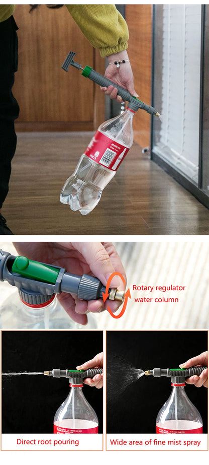 Manual High-Pressure Sprayer with Adjustable Nozzle for Garden Use