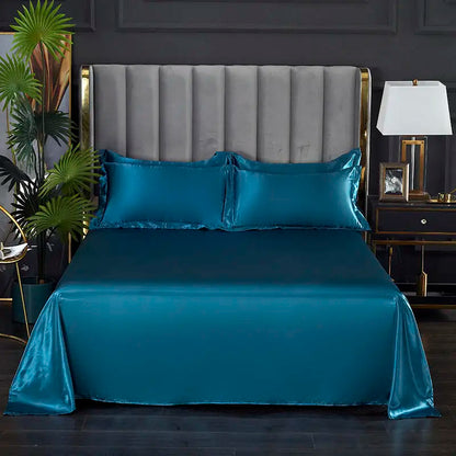 Summer Ice Cool Satin Smooth Flat Bed Sheet – Double Bedding