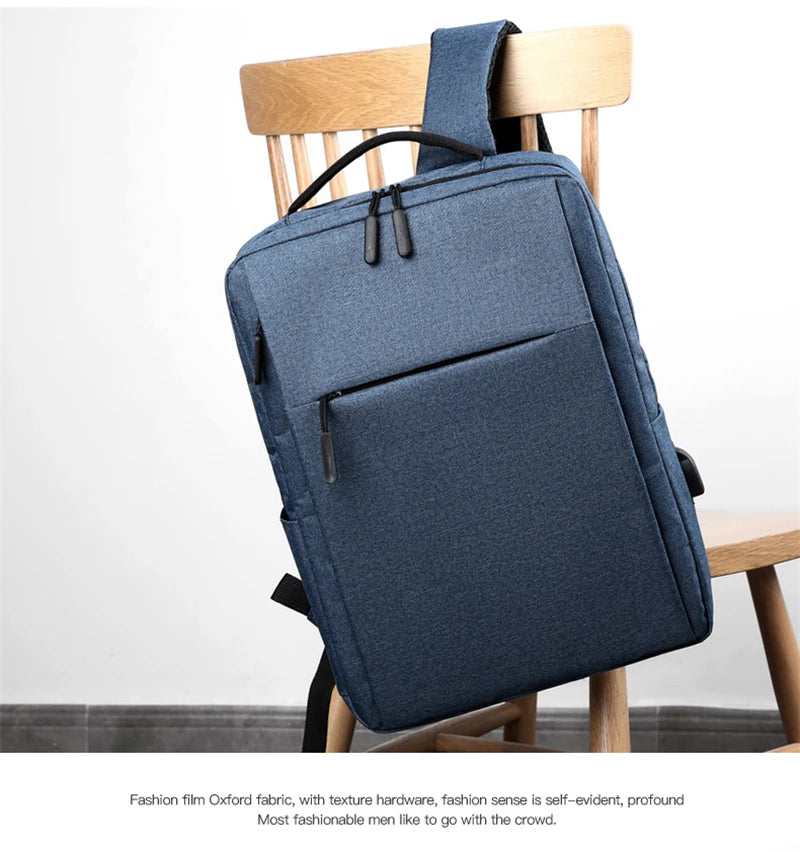 15.6" Waterproof Nylon Laptop Backpack with USB Charging Port
