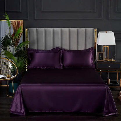 Summer Ice Cool Satin Smooth Flat Bed Sheet – Double Bedding