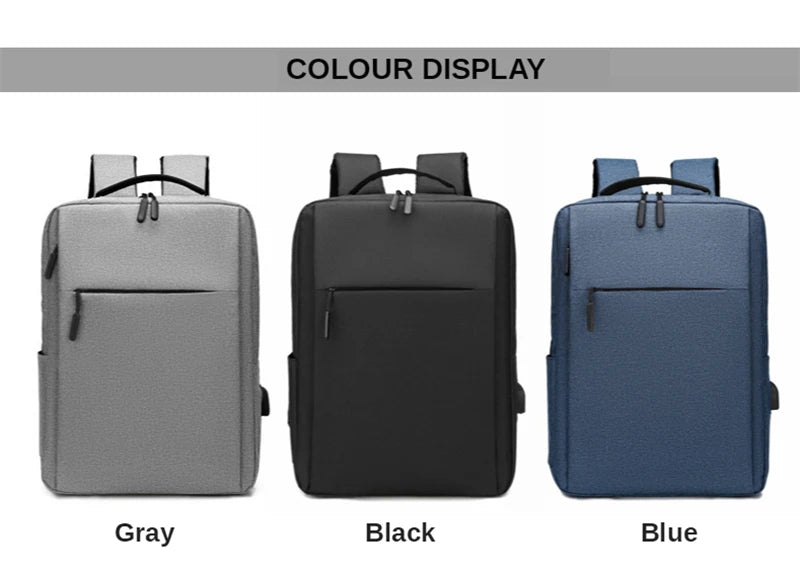 15.6" Waterproof Nylon Laptop Backpack with USB Charging Port