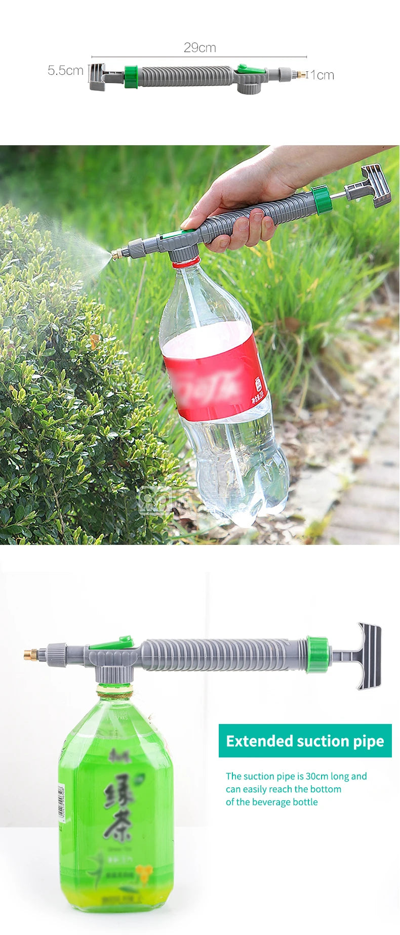 Manual High-Pressure Sprayer with Adjustable Nozzle for Garden Use