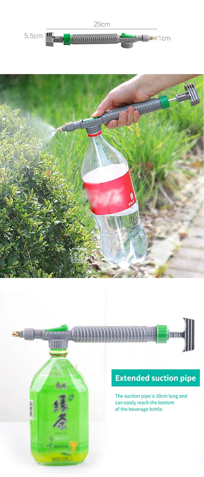 Manual High-Pressure Sprayer with Adjustable Nozzle for Garden Use
