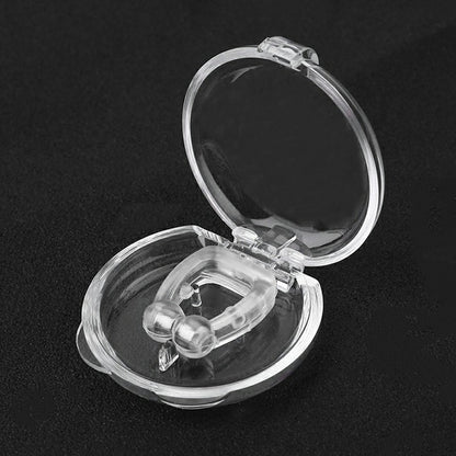 Clear earbud case with transparent earbuds on a black background