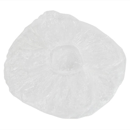 100PCS Elastic Clear Bathing Hair Care Protector Hat Disposable Shower Cap