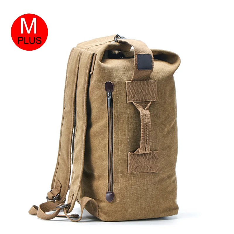 Large Men’s Canvas Travel Backpack – Mountaineering Army Shoulder Bag