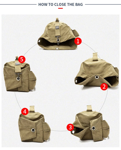 Large Men’s Canvas Travel Backpack – Mountaineering Army Shoulder Bag