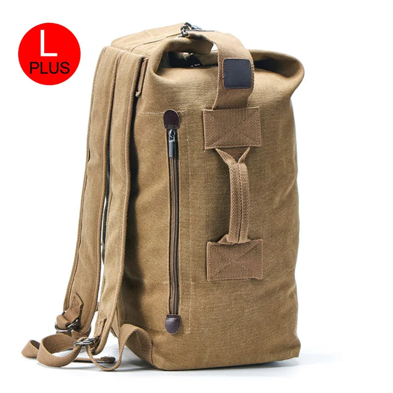 Large Men’s Canvas Travel Backpack – Mountaineering Army Shoulder Bag