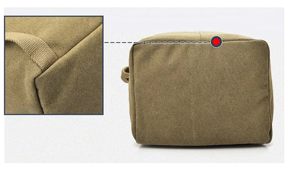 Large Men’s Canvas Travel Backpack – Mountaineering Army Shoulder Bag