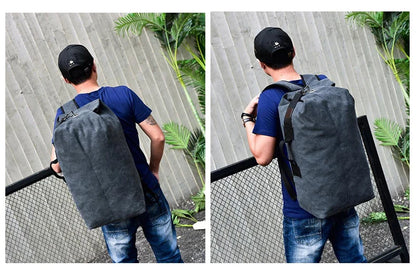 Large Men’s Canvas Travel Backpack – Mountaineering Army Shoulder Bag