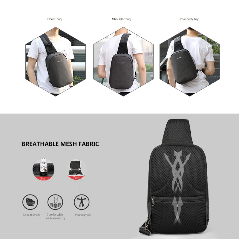 Casual Splashproof Chest Bag – 9.7 Inch iPad Shoulder Sling Bag