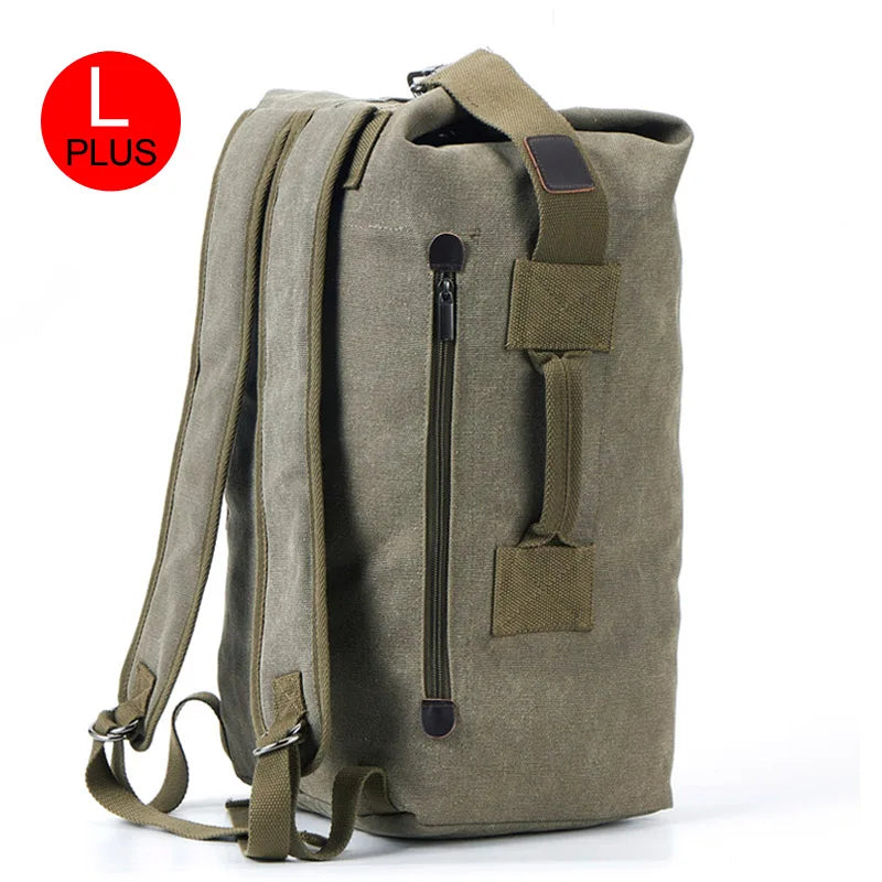 Large Men’s Canvas Travel Backpack – Mountaineering Army Shoulder Bag