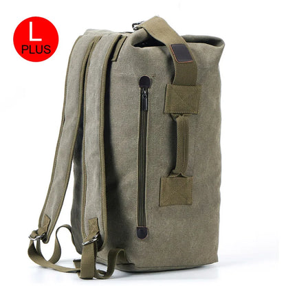 Large Men’s Canvas Travel Backpack – Mountaineering Army Shoulder Bag