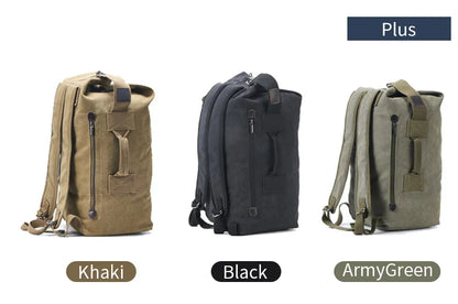 Large Men’s Canvas Travel Backpack – Mountaineering Army Shoulder Bag