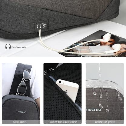 Casual Splashproof Chest Bag – 9.7 Inch iPad Shoulder Sling Bag
