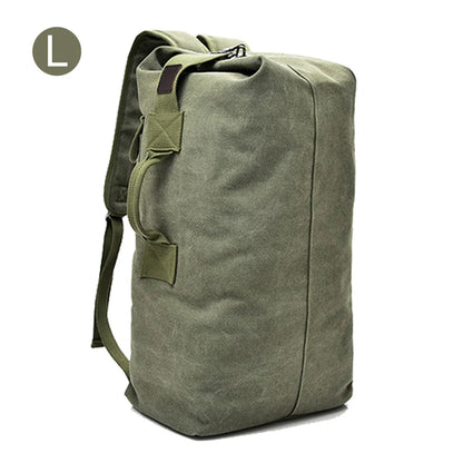 Large Men’s Canvas Travel Backpack – Mountaineering Army Shoulder Bag
