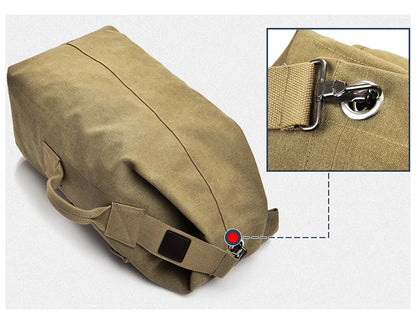 Large Men’s Canvas Travel Backpack – Mountaineering Army Shoulder Bag