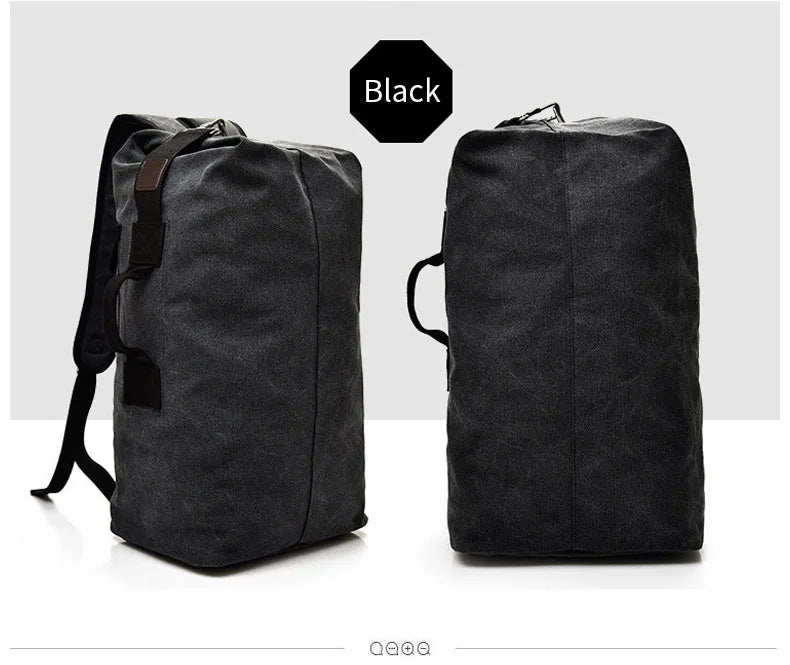 Large Men’s Canvas Travel Backpack – Mountaineering Army Shoulder Bag